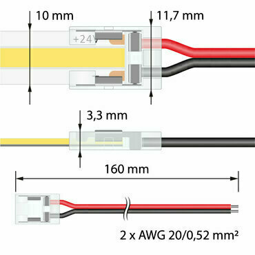 Konektor Připojovací MC LED jednobarevných LED pásků 10 mm, 2 piny