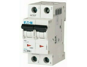 Jistič dvoupolový EATON 286560 PL6-B50/2 PL6, char B, 2-pólový, Icn=6kA, In=50A