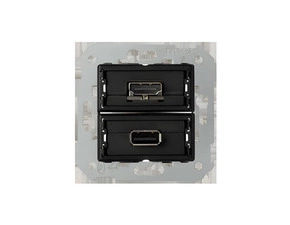 Zásuvka multimediální SIMON 82 7501095-039, 1x HDMI+1x USB typ A, připojení na konektor, samice-sam