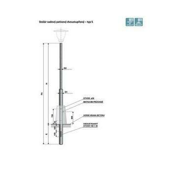 S 6 stožár sadový dvoustupňový, paticový