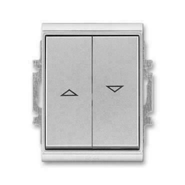 Ovládač žaluziový ABB Element 3558E-A88943 08, řazení 1/0+1/0 s blokováním, titanová, IP44, s krytem