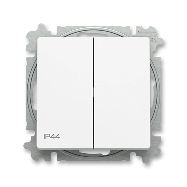 Přepínač střídavý dvojitý ABB Zoni 3559T-A52940 240, řazení 6+6, matná bílá, 2CHT595294A6240, IP44