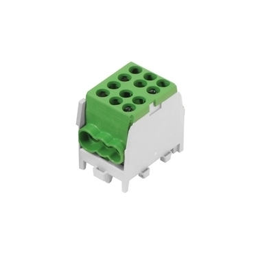 EL 1010289 Svorkovnice rozbočovací HLAK 25 1/4 M2, 100A, 1pól., AL/CU, IP20, zelená, na DIN /2080170