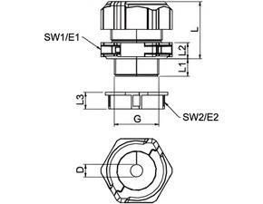 V-TEC TB32 09-13 Kabelová vývodka, dělitelná