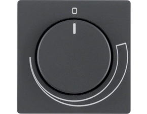 HAG 11376076 Centrální díl s knoflíkem pro otočný regulátor otáček, Berker Q.x, antracit, sametová