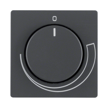 HAG 11376076 Centrální díl s knoflíkem pro otočný regulátor otáček, Berker Q.x, antracit, sametová