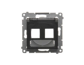 Kryt SIMON DKP2B.01/49A, telef. a datové zás. 2 nás., IP44, plochý, s popis. polem, černá mat