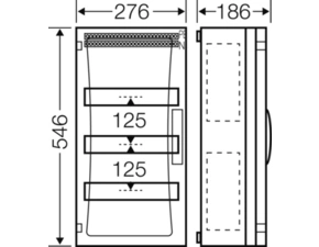 HEN FP 1318 Jističová skříň 3x 12 modulů, se svorkovnicí PE/N, s bočními stěnami