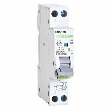 Chránič kombinovaný NOARK 111162 Ex9NLE 1PN B16 30mA A Jednomodulový