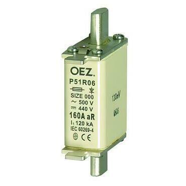 Pojistková vložka pro jištění polovodičů OEZ:06637 P51R06 32A gR, Un AC 690 V / DC 440 V, velikost