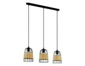Svítidlo závěsné EGLO HL 3 E27 SCHWARZ NATUR ANWICK