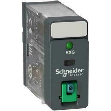 SCHN RXG12BD Relé Zelio RXG, 1 C/O , 10 A, 24 V DC, testovací tlačítko a LED RP 0,02kč/ks