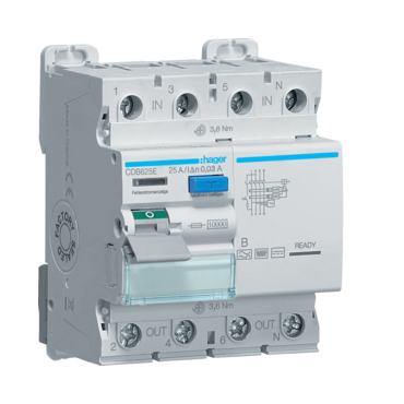 HAG CDB625E Proudový chránič 4 pól. 25A / 0,03 A, typ B, 10 kA