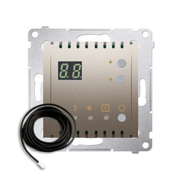 SIMON 54 DTRNSZ.01/44 Termostat s displejem, externí senzor teploty, (strojek s krytem) 16(2) A, 230