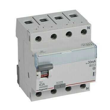 Chránič čtyřpolový LEGRAND 411753 TX3 CHRÁN. 4P 63A 30MA AC-G