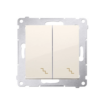 Přepínač střídavý SIMON DW6/2L.01/41, 2 nás., LED podsv., ř.6So+6So, 10A/250V~, krémová