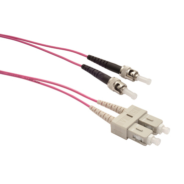 Kabel patch SOLARIX SXPC-SC/ST-UPC-OM4-3M-D, SC/UPC-ST/UPC, Multimode, 50/125, OM4, Duplex, 3m