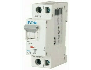Jistič dvoupolový EATON 262749 PL7-C16/1N PL7, char C, 1+N-pólový, Icn=10kA, In=16A