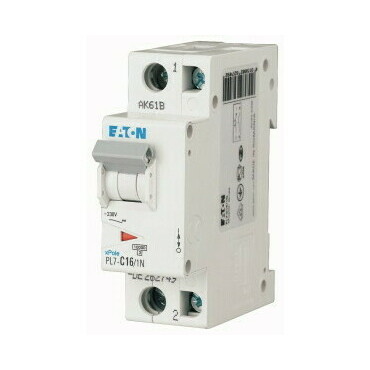Jistič dvoupolový EATON 165214 PL7-B1/1N PL7, char B, 1+N-pólový, Icn=10kA, In=1A