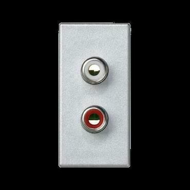 Modul SIMON K101B/8, K45/2, 2x RCA „Cinch”, šroubové svorky, 22, 5 x 45 mm, hliníková