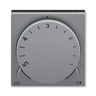 Termostat univerz. ABB Levit 3292H-A10101 69, , ocelová/kouř. černá, s ot. nast.tepl. (ovl.jedn.)