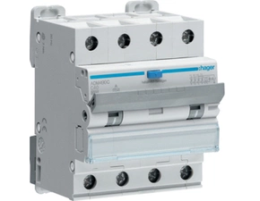 Chránič kombinovaný HAGER ADM490C chránič s nadproudovou ochranou C, 4 pól, 6 kA, 0,03