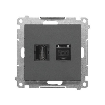 SIMON TGHRJ45.01/116 Zásuvka HDMI + datová RJ45 kat. 6 (přístroj s krytem) bílá