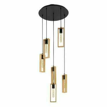 EGLO HL/6 E27 SCHWARZ/HOLZ 'LITTLETON'