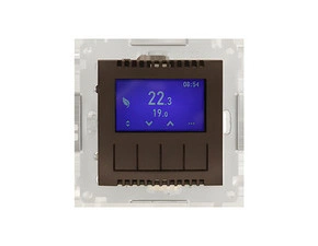 Termostat digitální SIMON 54 DETD1A.01/46, programovatelný (přístroj s krytem), hnědá metalizovaná