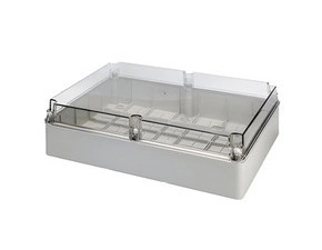 Spojovací krabice GEWISS GW44431 s průhledným víkem, plast. šroub, plombovací, ip56, 460x380x120