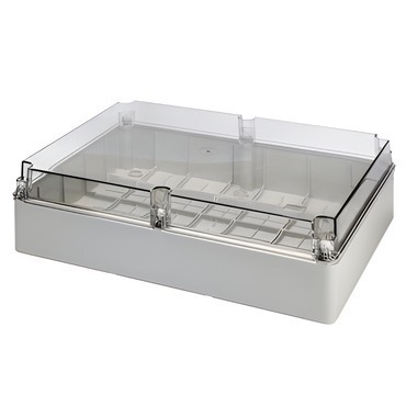 Spojovací krabice GEWISS GW44431 s průhledným víkem, plast. šroub, plombovací, ip56, 460x380x120