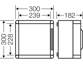 HEN Mi 0221 Prázdná rozvodnice s odklápěcím neprůhledným víkem IP 65, vnější rozměry (š-v-h) 300x300
