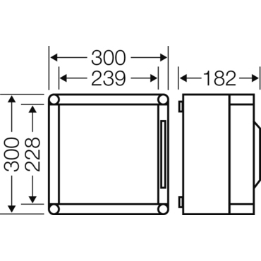 HEN Mi 0221 Prázdná rozvodnice s odklápěcím neprůhledným víkem IP 65, vnější rozměry (š-v-h) 300x300