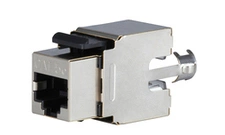 Keystone datový SOLARIX SXKJ-5E-STP-BK, CAT5E, STP, RJ45, šedý, narážecí