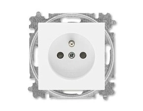 Zásuvka jednonásobná 55x55 ABB Levit 6619H-A06557 03, bílá, s clonkami (typ 6619)