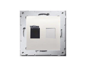 Zásuvka datová SIMON 54 D61.01/41, 1 násobná RJ45 6. kat. s protiprachovou clonkou, krémová