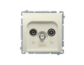 SIMON Basic BMAD.01/12 Zásuvka RTV-DATA 1x vstup: 5-865MHz, (strojek s krytem) Béžový