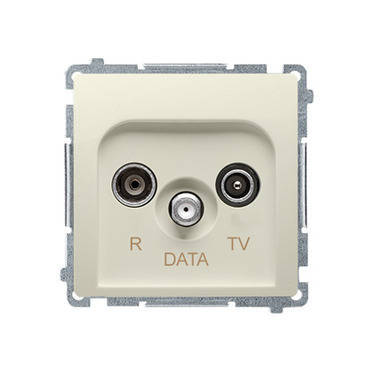 SIMON Basic BMAD.01/12 Zásuvka RTV-DATA 1x vstup: 5-865MHz, (strojek s krytem) Béžový