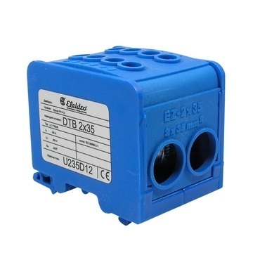 BEČOV U235D12 Distribuční blok DTB 2×35 modrý
