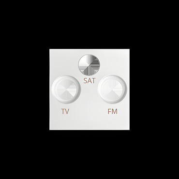 Kryt zásuvky anténní SIMON 82 82037-30, R+TV+SAT, bílá