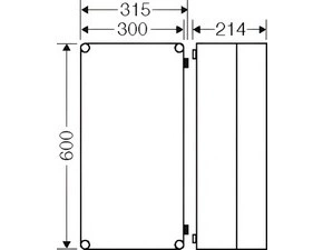 HEN Mi 9410 Prázdná rozvodnice s průhledným víkem na pantech, IP 65, vnější rozměry (š-v-h) 300x600x