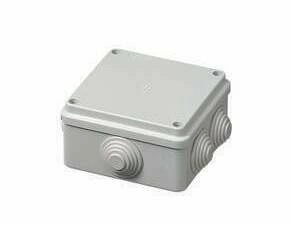MALPRO S-BOX 106MA Krabice S-BOX 106, 100 x 100 x 50 mm, 6 průchodek, IP55 šedá, kovové šrouby, 960°