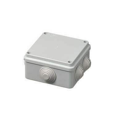 MALPRO S-BOX 106M Krabice S-BOX 106, 100 x 100 x 50 mm, 6 průchodek, IP55 šedá, kovové šrouby, 650°C