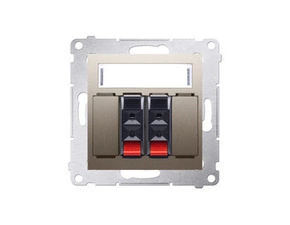 Zásuvka reproduktorová SIMON DGL32.01/44, 2 násobná s popisným polem, zlatá metalizovaná