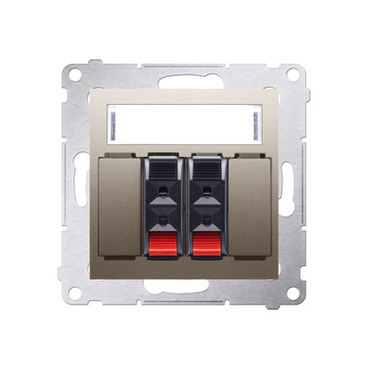 Zásuvka reproduktorová SIMON DGL32.01/44, 2 násobná s popisným polem, zlatá metalizovaná