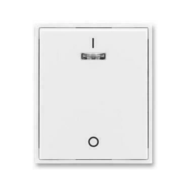 Kryt jednoduchý ABB Element 3558E-A00933 03, bílá/bílá, s potiskem a čirým průz.(pro řaz. 3S)