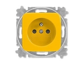 Zásuvka jednonásobná ABB Reflex SI 6619B-A06357 Y, žlutá, s clonkami (typ 6619)