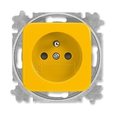 Zásuvka jednonásobná ABB Reflex SI 6619B-A06357 Y, žlutá, s clonkami (typ 6619)