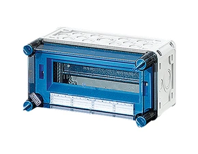 HEN Mi 1112 Jističová rozvodnice IP 65, prostor na 12 modulů v 1 řadě, se svorkovnicí N/PE