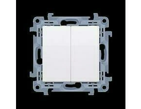 Simon 10 CW8/2.01/11 Dvojitý přepínač - střídavý, řazení 6+6,  (strojek s krytem) bez piktogramů 10A